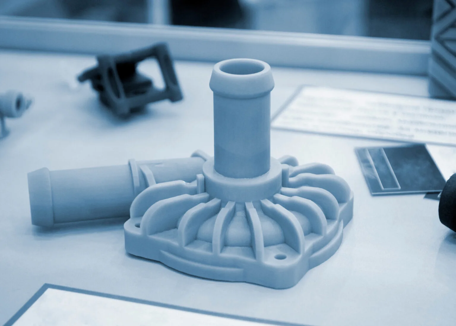 Componente tecnico con geometrie complesse realizzato mediante stampa 3D